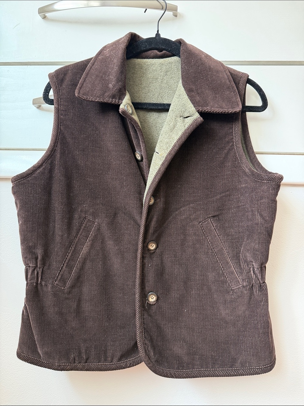 Men's Corduroy Button Vest - Brown
